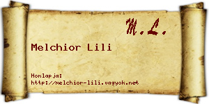 Melchior Lili névjegykártya